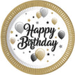 8 grandes assiettes ballons Happy Birthday
