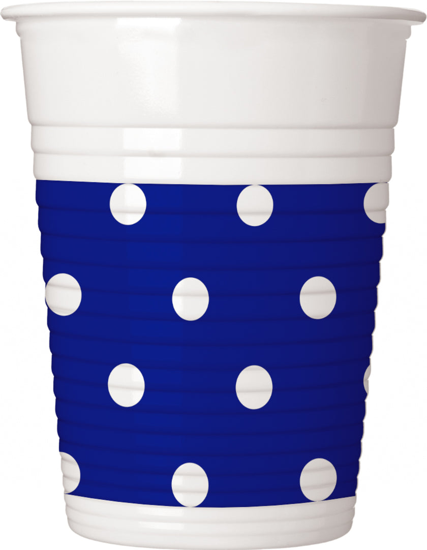 8 gobelets Blue Royal Dots