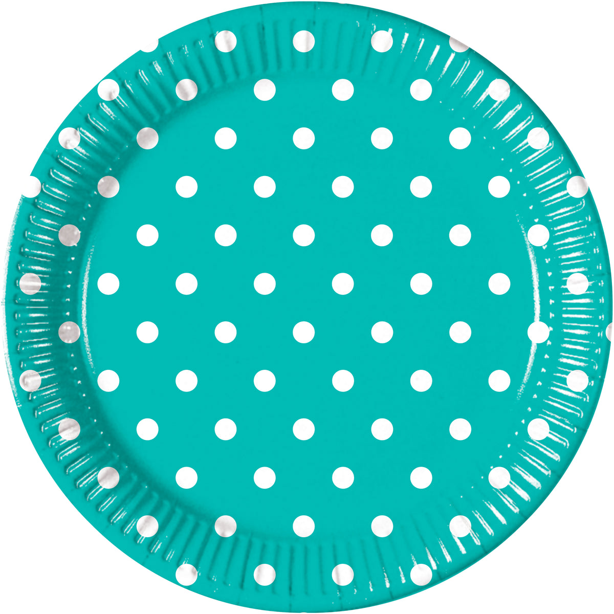 8 assiettes Turquoise Dots