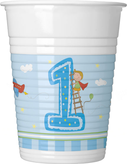 8 gobelets Boy's First Birthday
