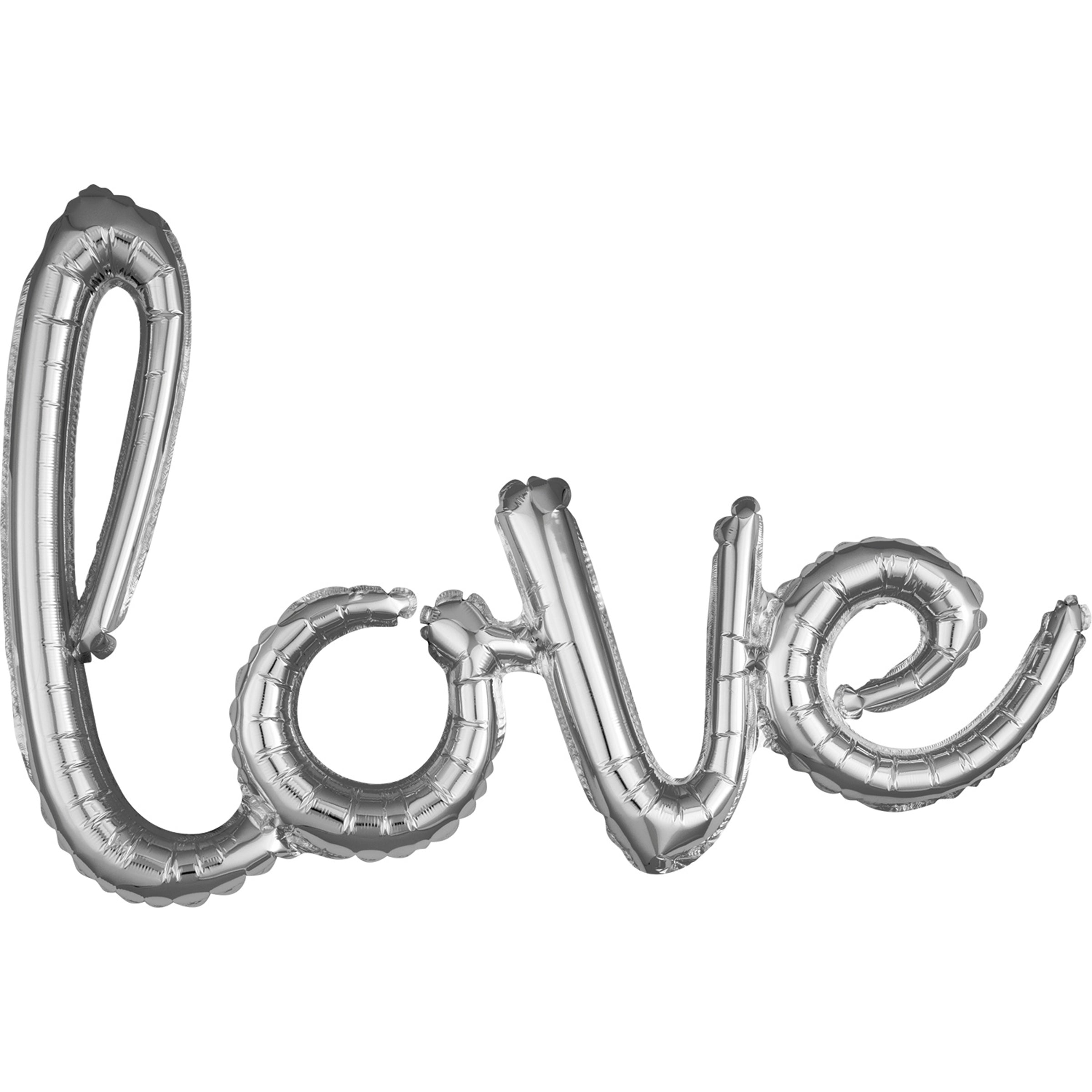 Ballon love minuscule argenté