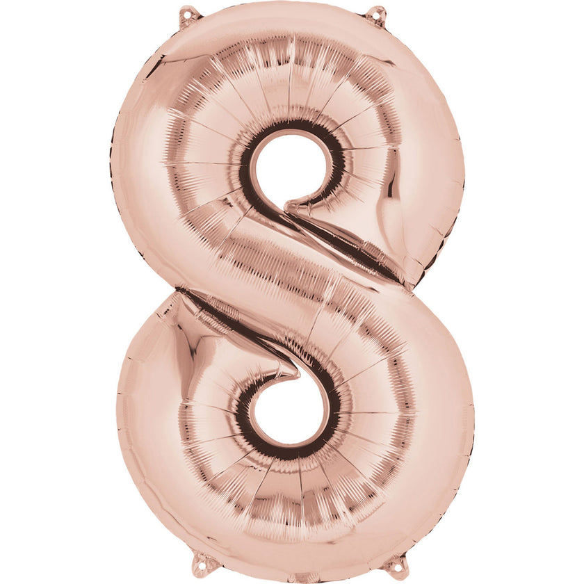 Ballon chiffre 8 rose gold 40 cm