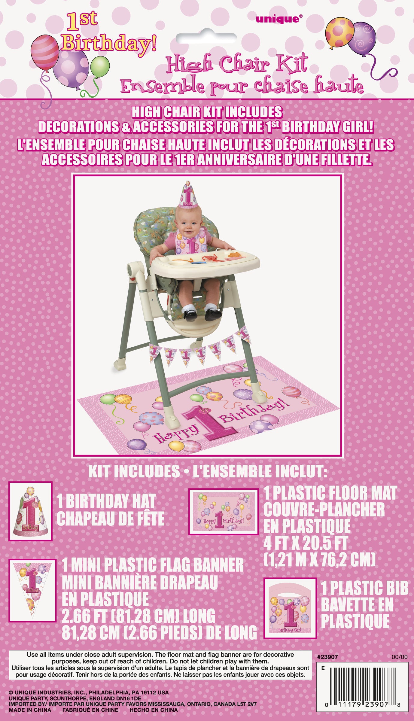 Lot 1º anniversaire rose