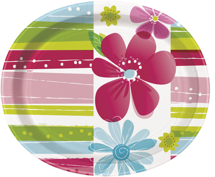 8 plateaux ovales - Striped Spring Flower
