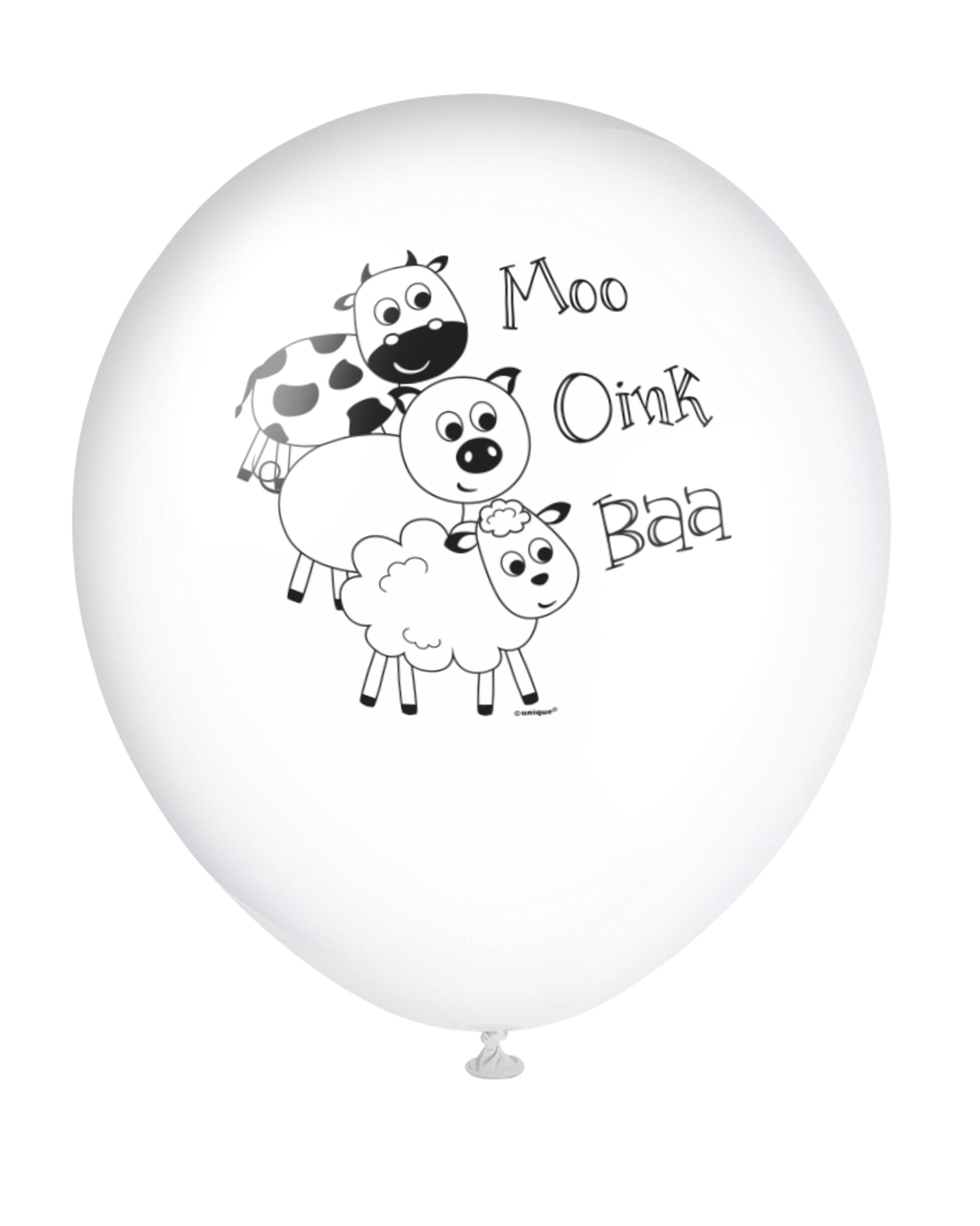 8 ballons vers avec animaux de la ferme (30cm) - Farmyard Party