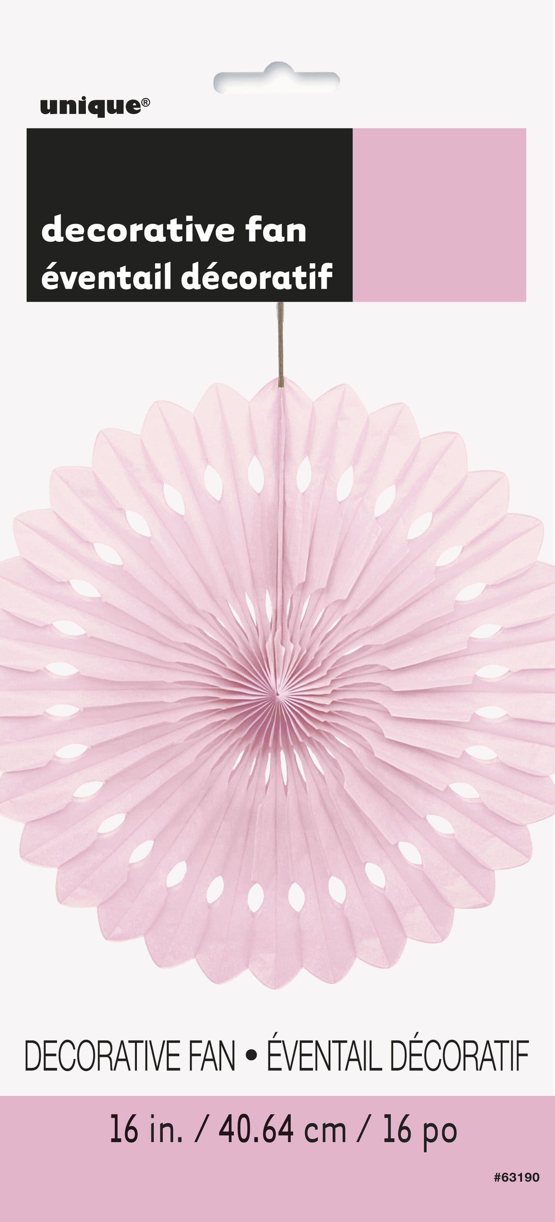 Rosace en papier rose clair - Gamme couleur unie