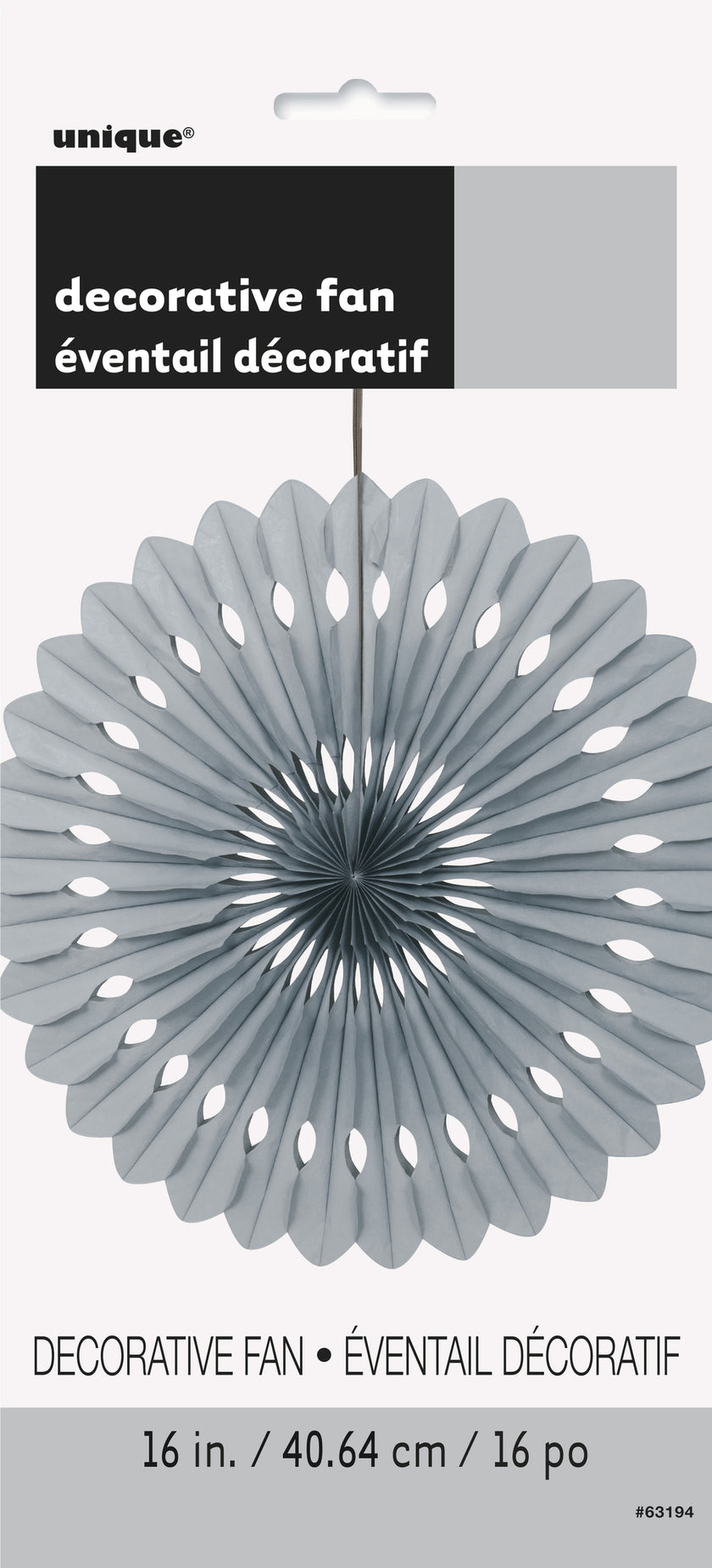 Rosace en papier argenté - Gamme couleur unie