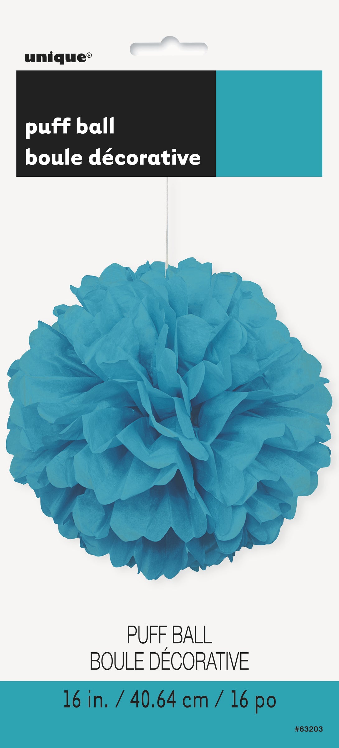 Pompon décoration Aigue-marine - Gamme couleur unie