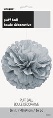 Pompon décoration argenté - Gamme couleur unie