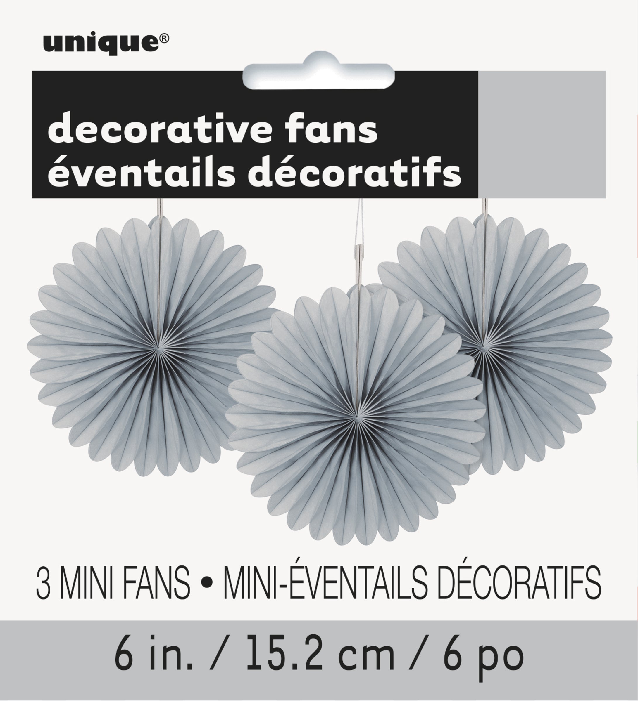 3 rosaces en papier argenté - Gamme couleur unie