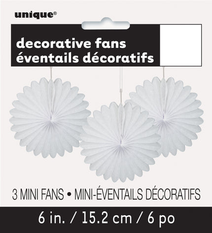 3 rosaces en papier blanc - Gamme couleur unie