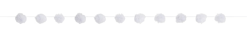 Guirlande pompons blancs - Gamme couleur unie