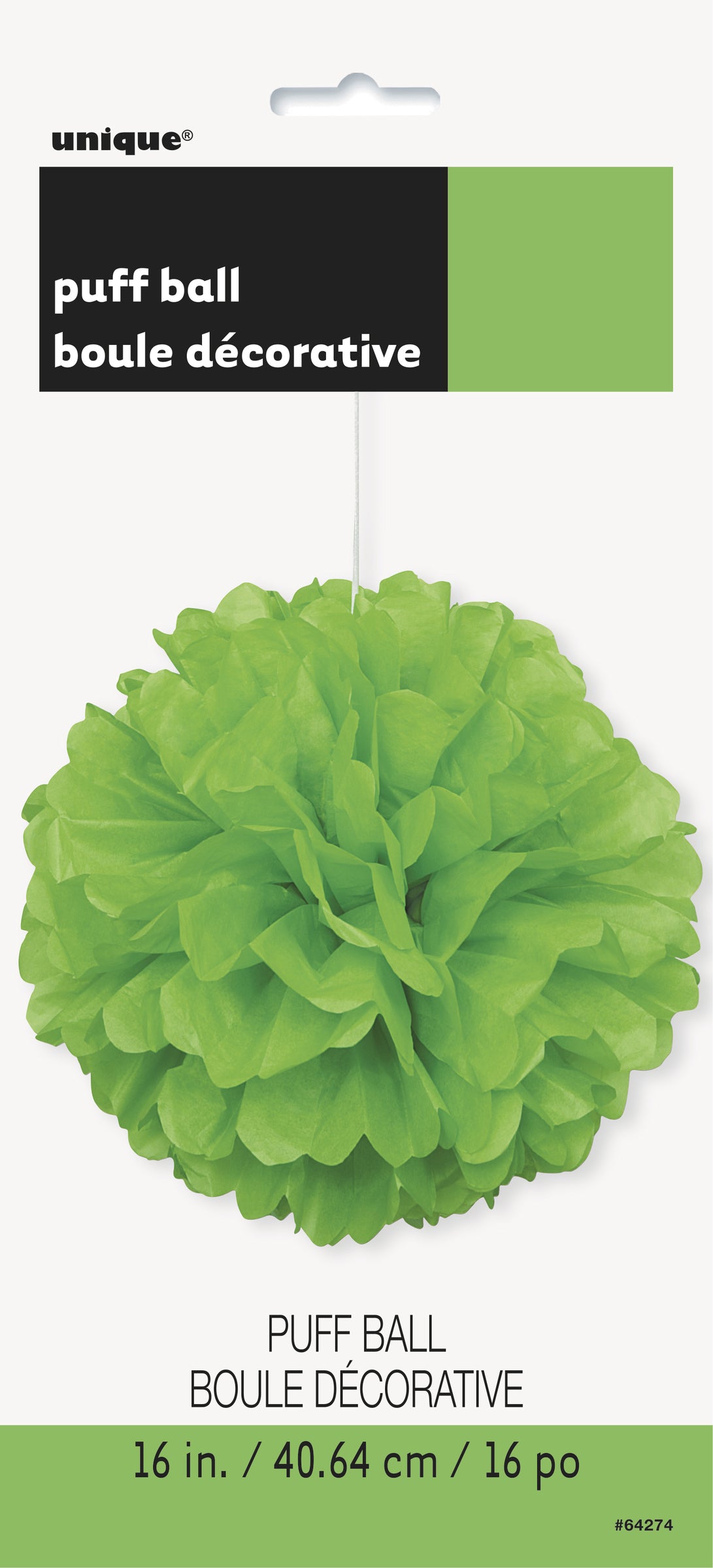 Pompon décoration vert citron - Gamme couleur unie