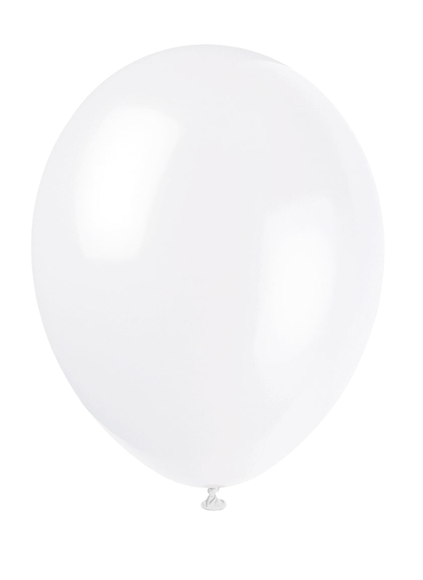 10 ballons couleur blanc - Gamme couleur unie