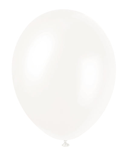 8 ballons blanc perlé - Gamme couleur unie