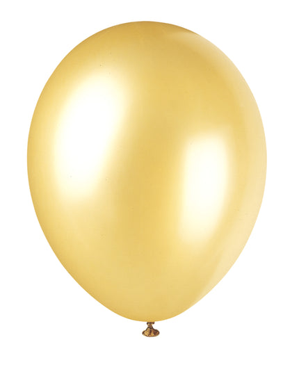 8 ballons dorés métallisés - Gamme couleur unie