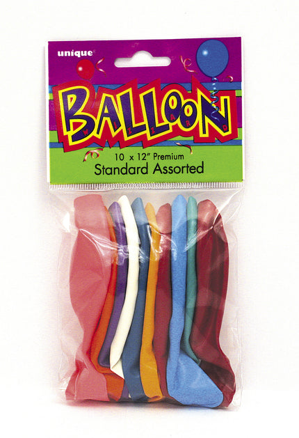 10 ballons différentes couleurs - Gamme couleur unie