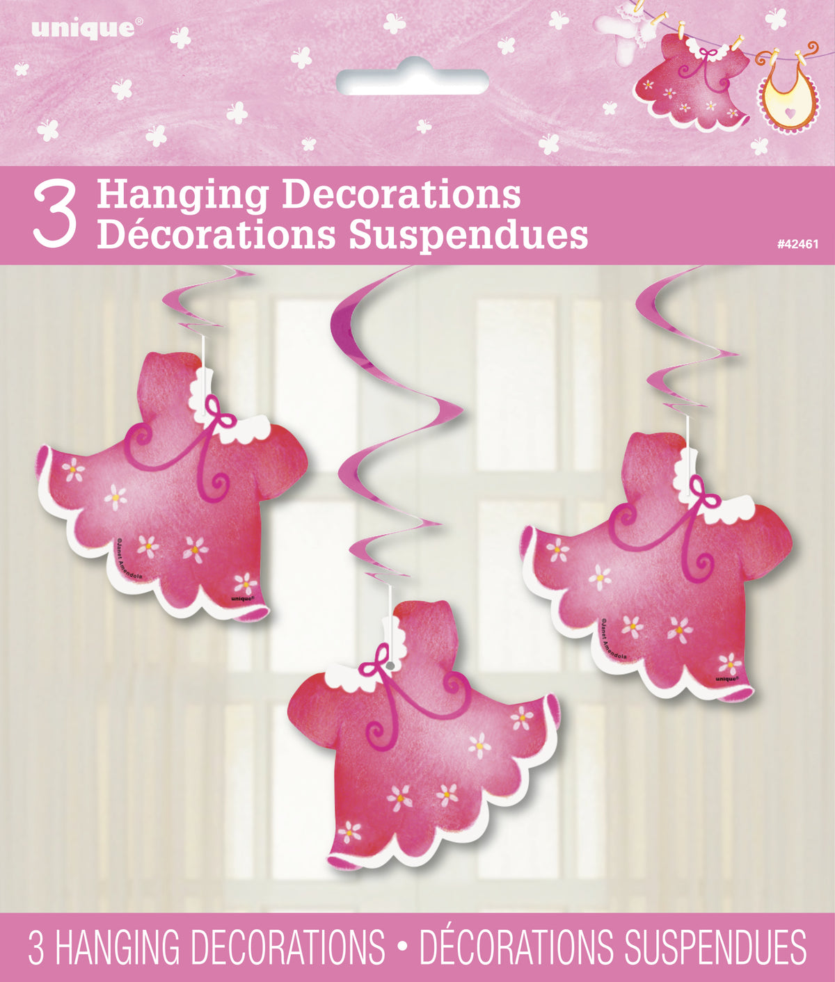 3 décorations à suspendre It's a girl - Clothesline Baby Shower