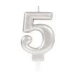 1 Bougie Chiffre 5 Argent 9.3cm - Amscan