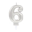 1 Bougie Chiffre 6 Argent 9.3cm - Amscan