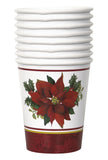 8 gobelets avec fleur étoile de noël élégant- Holly Poinsettia