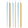 6 Bougies Bleu Ombre 12cm - Amscan