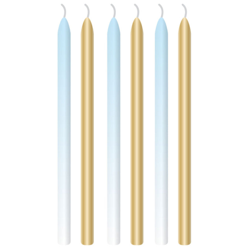 6 Bougies Bleu Ombre 12cm - Amscan