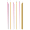 6 Bougies Rose Ombre 12cm - Amscan