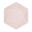 6 Assiettes Hexagonales Décor Rose 26cm - Amscan