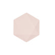 6 Assiettes Hexagonales Décor Rose 15cm - Amscan