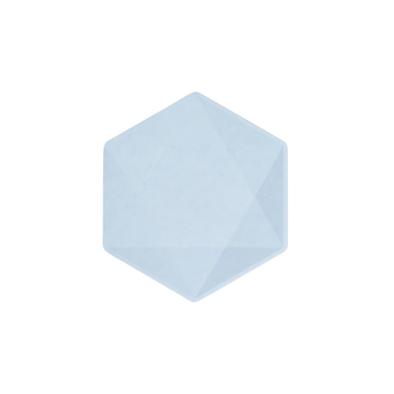 6 Assiettes Hexagonales Décor Bleu 15cm - Amscan
