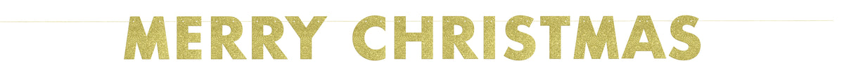 Guirlande dorée brillante Merry Christmas - Basic Christmas