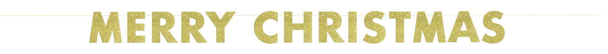 Guirlande dorée brillante Merry Christmas - Basic Christmas