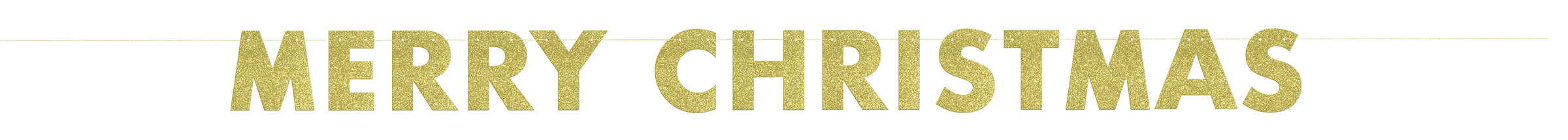 Guirlande dorée brillante Merry Christmas - Basic Christmas
