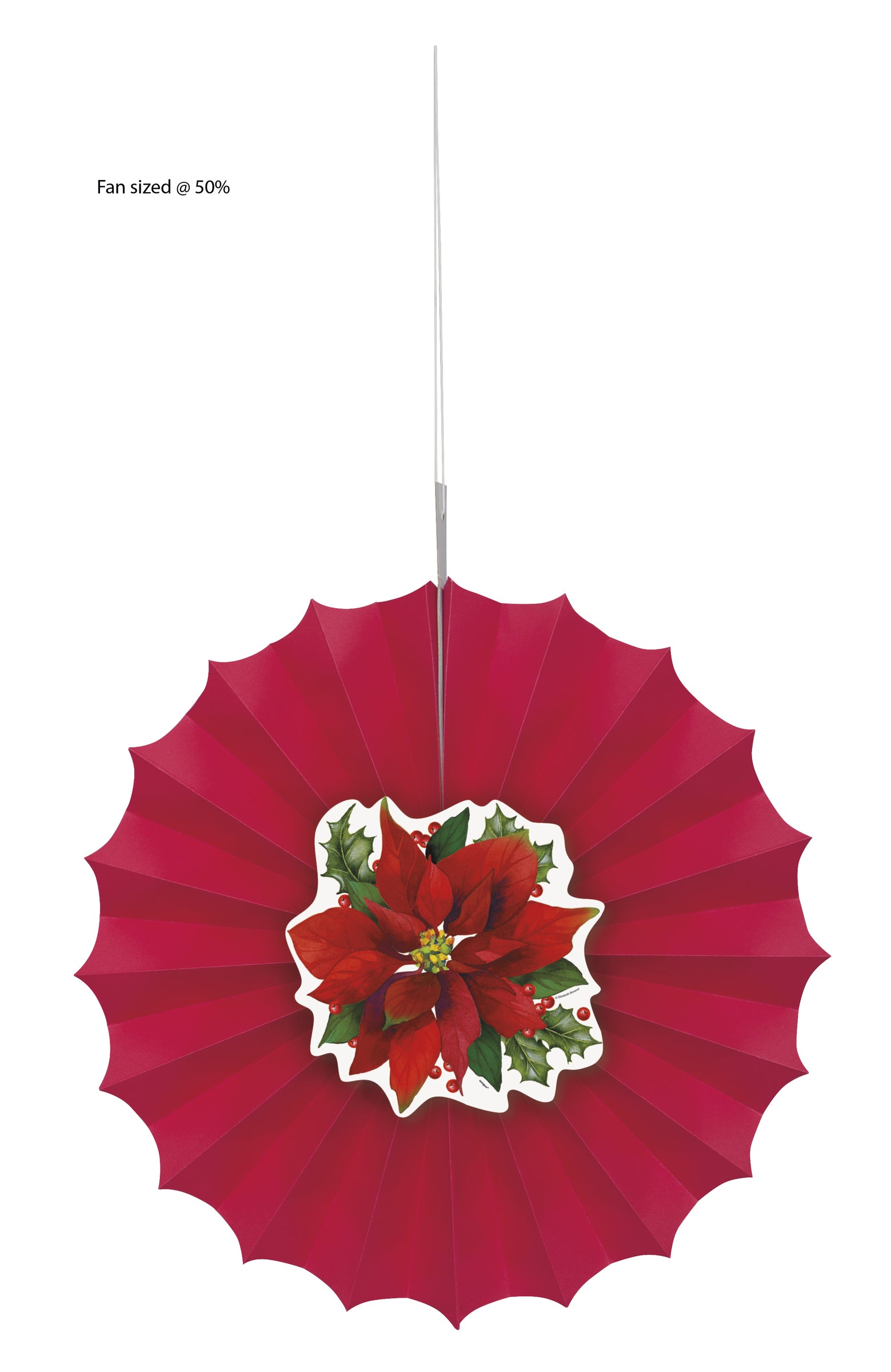 Rosace en papier Étoile de Noël élégante - Holly Poinsettia