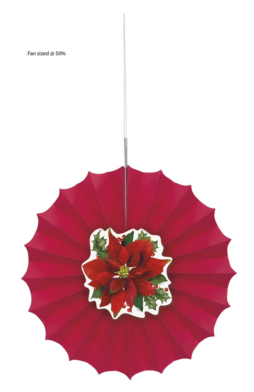Rosace en papier Étoile de Noël élégante - Holly Poinsettia
