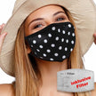 masque textile lavable avec filtre actif noir à pois
