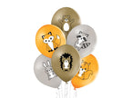 lot de 6 ballons de fête motifs animaux mix 30cm