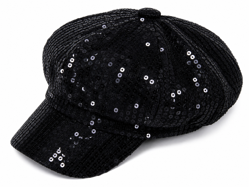 casquette à sequins noir