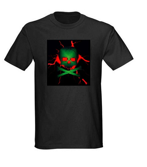 t-shirt lumineux complet crane