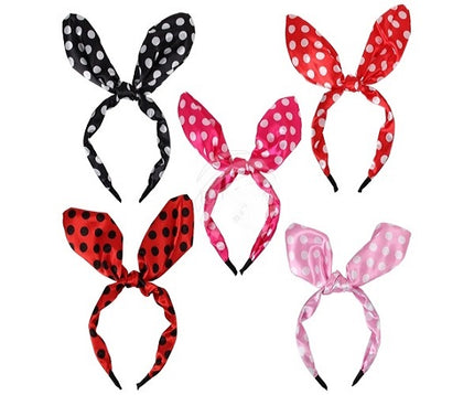 serre-tête lapin à pois mix