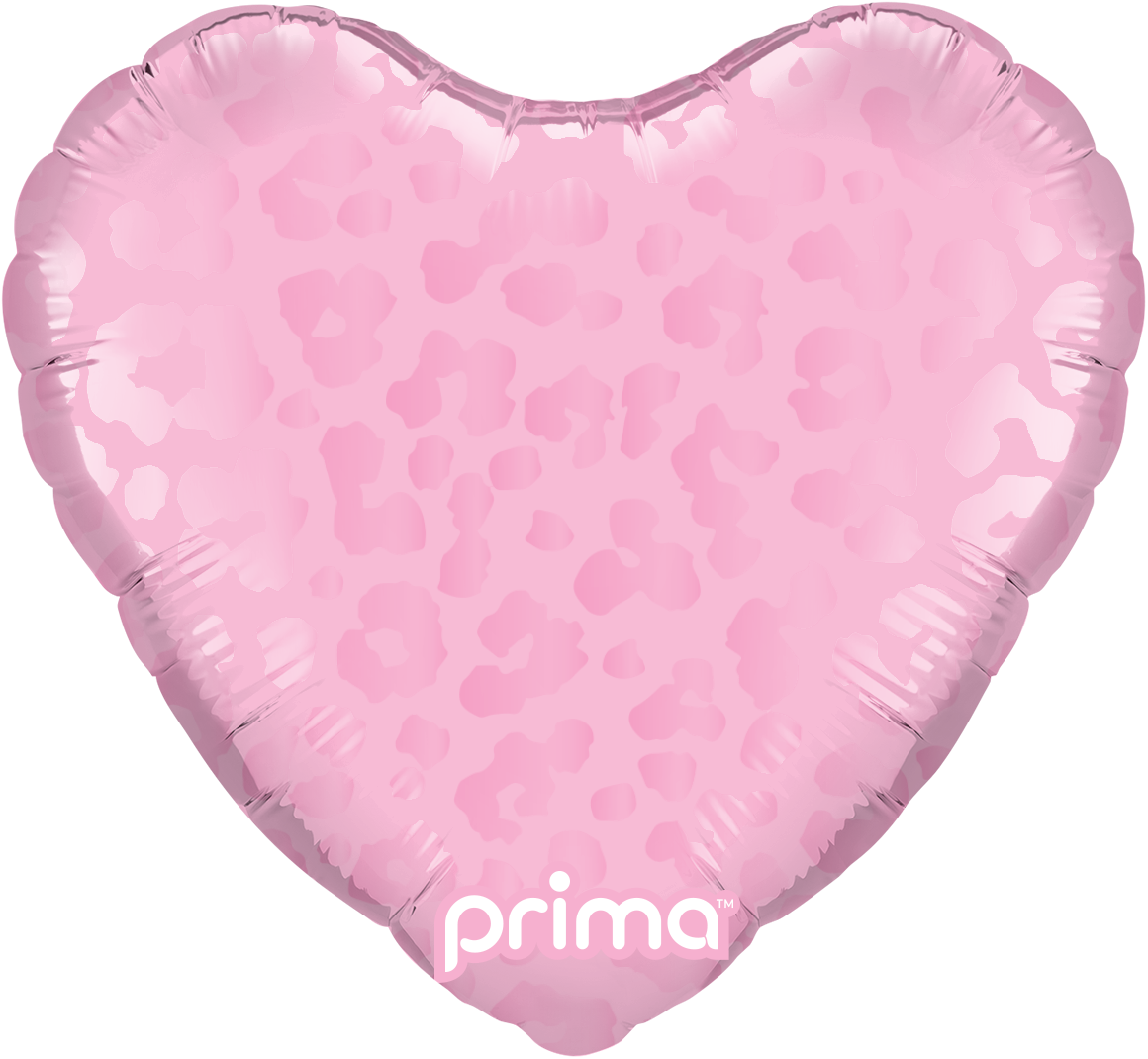 9” Heart Light Pink Matte & Shiny Leopard Print - Prima
