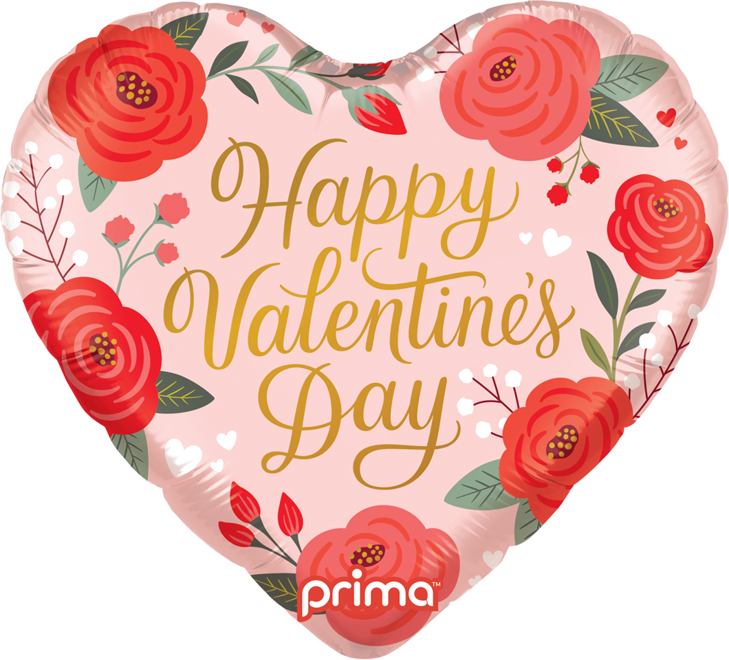 18” Coeur Happy Valentine's Day Trendy Roses - Prima