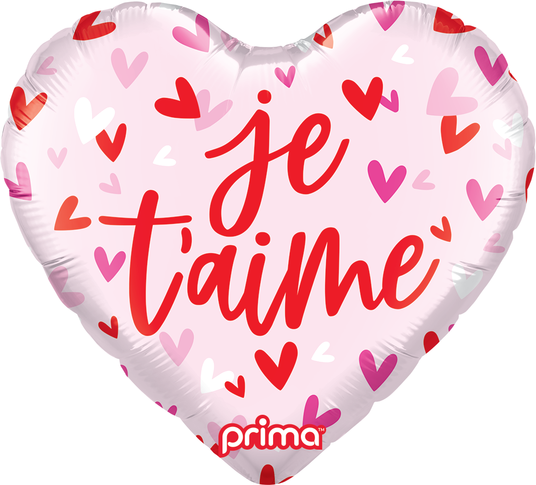 18” Coeur Je t'aime Confetti Hearts - Prima