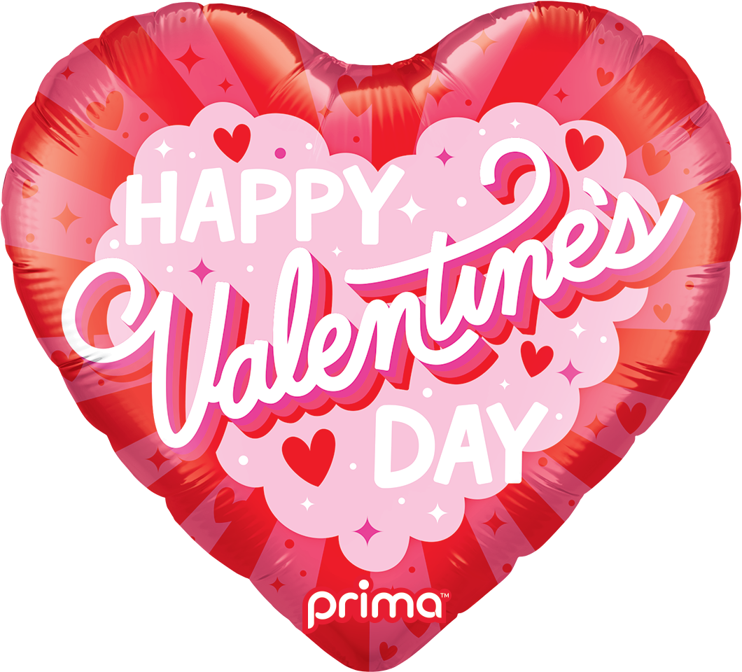 18” Coeur Happy Valentine's Day Burst - Prima