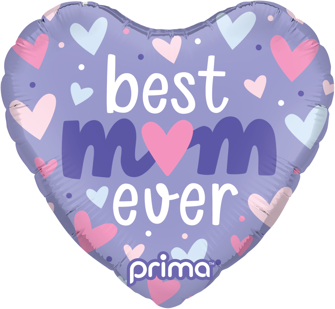 9” Heart Best Mom Ever Pastel Hearts - Prima