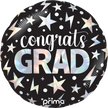 18” Round Congrats Grad Holographic Stars & Lightning Bolts - Prima