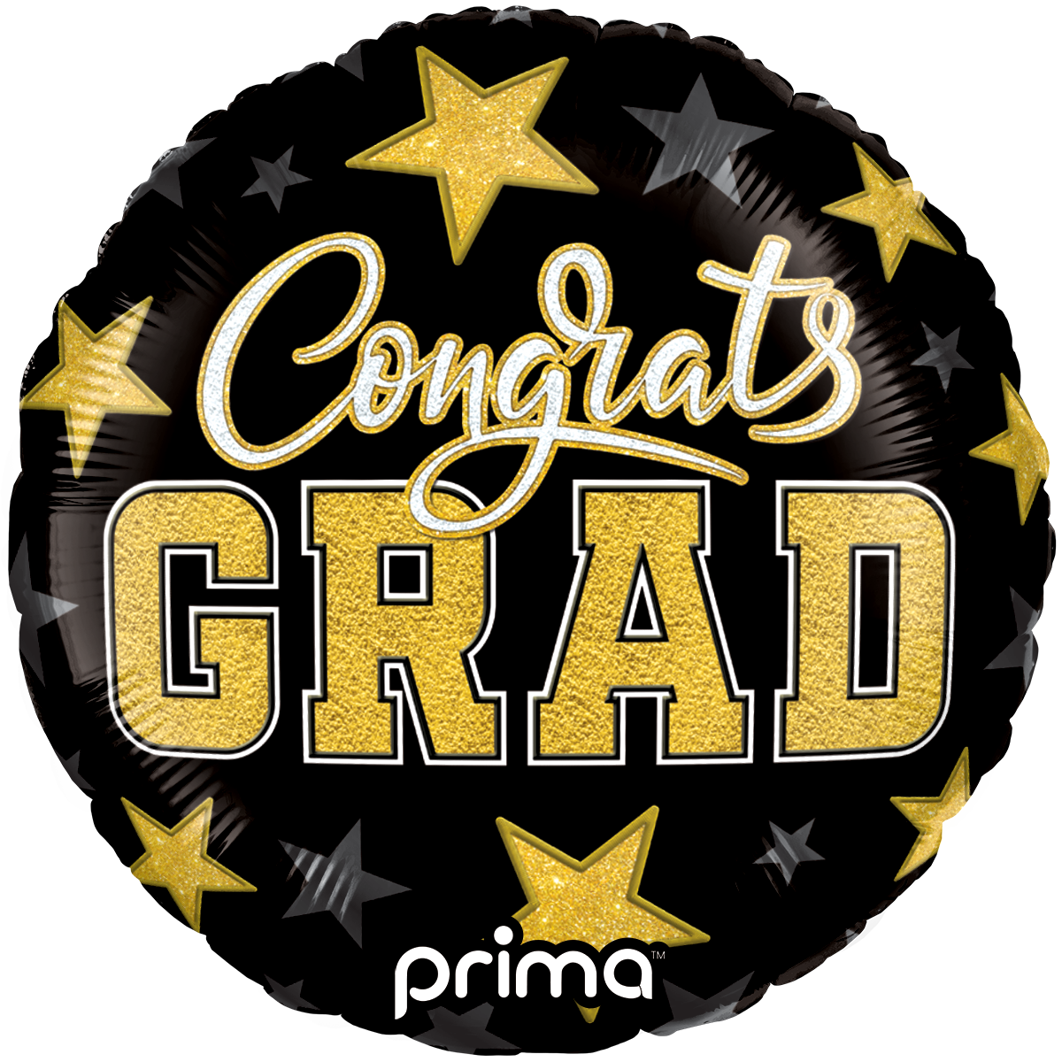 9” Round Air-Filled Congrats Grad Patches - Prima