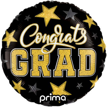 9” Round Air-Filled Congrats Grad Patches - Prima
