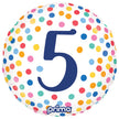 1 Ballon Aluminium Round Happy Birthday Colorful Confetti 5 18